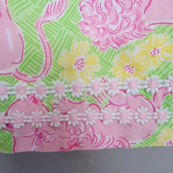 Vintage Lilly Pulitzer mini skirt lion  print lime green and yellow, pink Size 2 - Picture 4 of 7